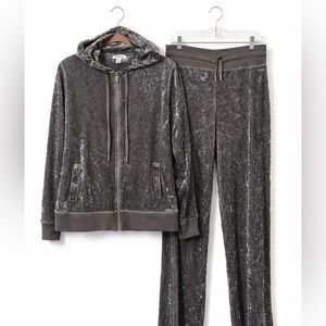 Calvin Klein Gray Velour Tracksuit Set – Size M